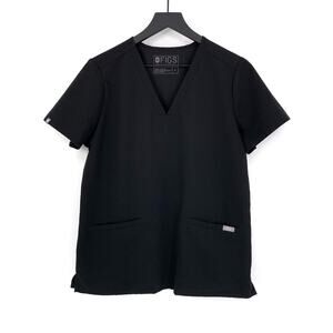 FIGS Casma Three Pocket Scrub Top Black S